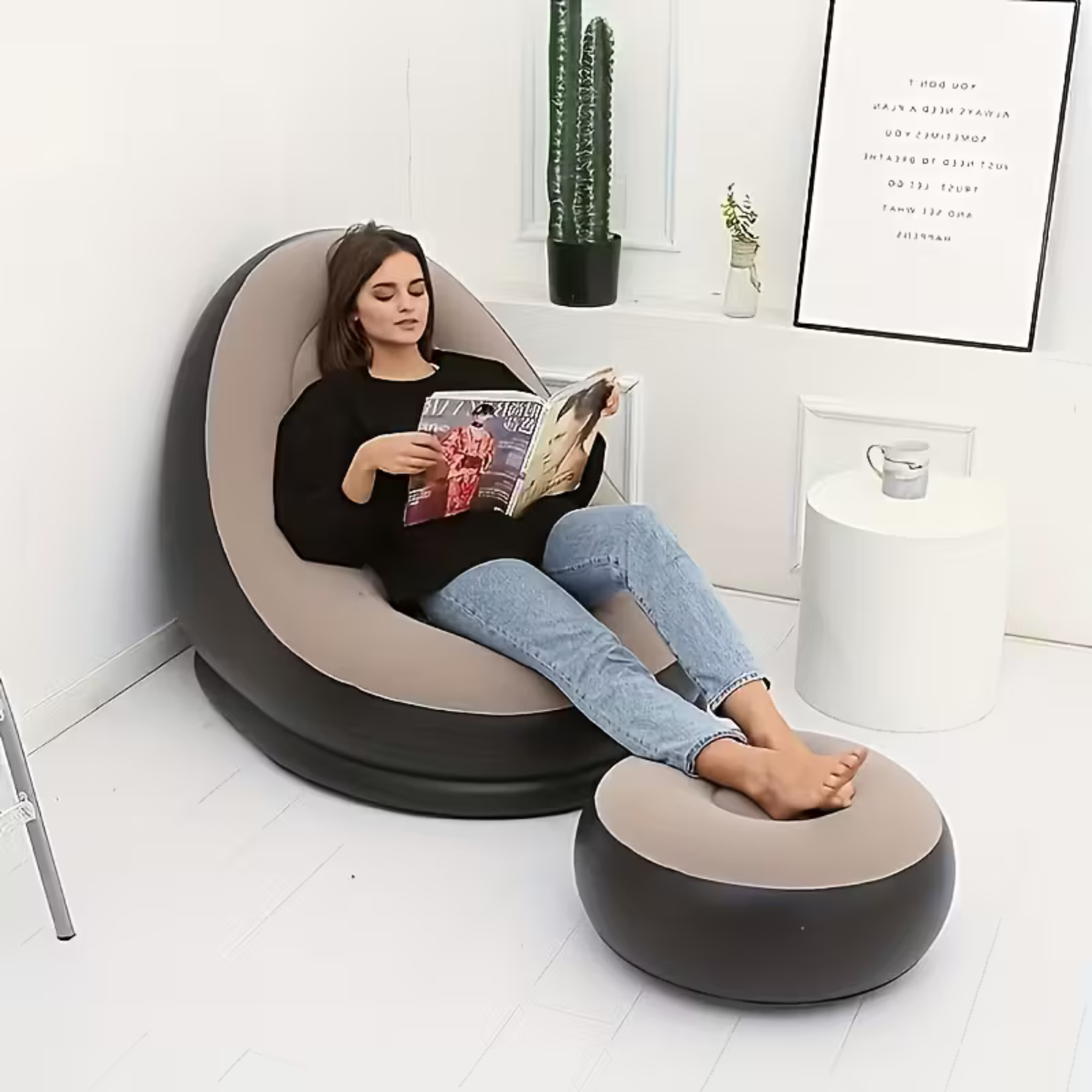 Inflatable Sofa with Footstool