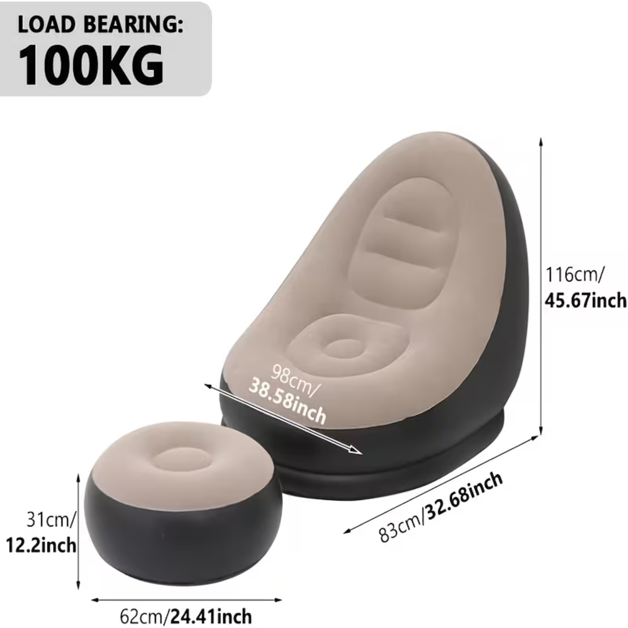Inflatable Sofa with Footstool