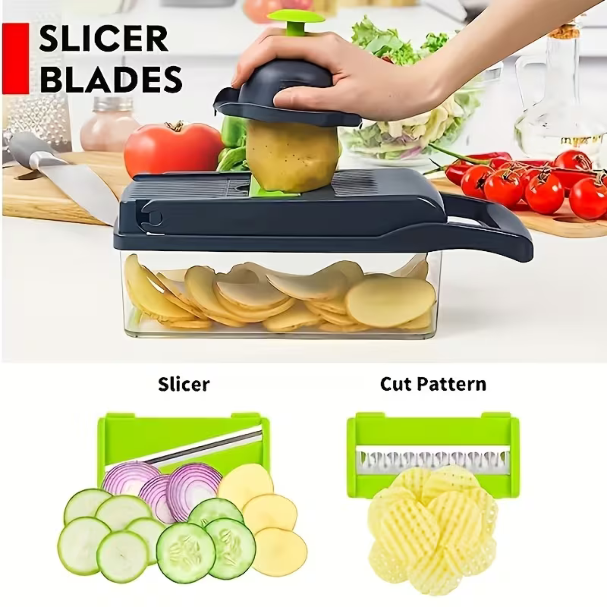 Kitchen Vegetable Chopper – 12-in-1 Dicer