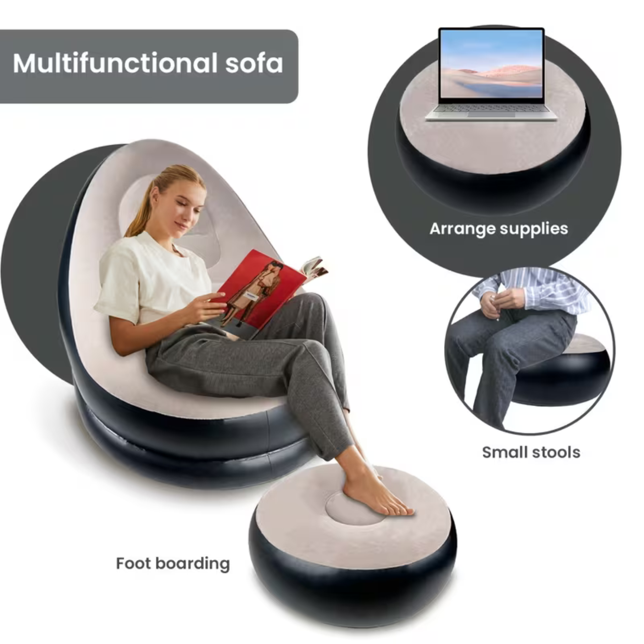 Inflatable Sofa with Footstool